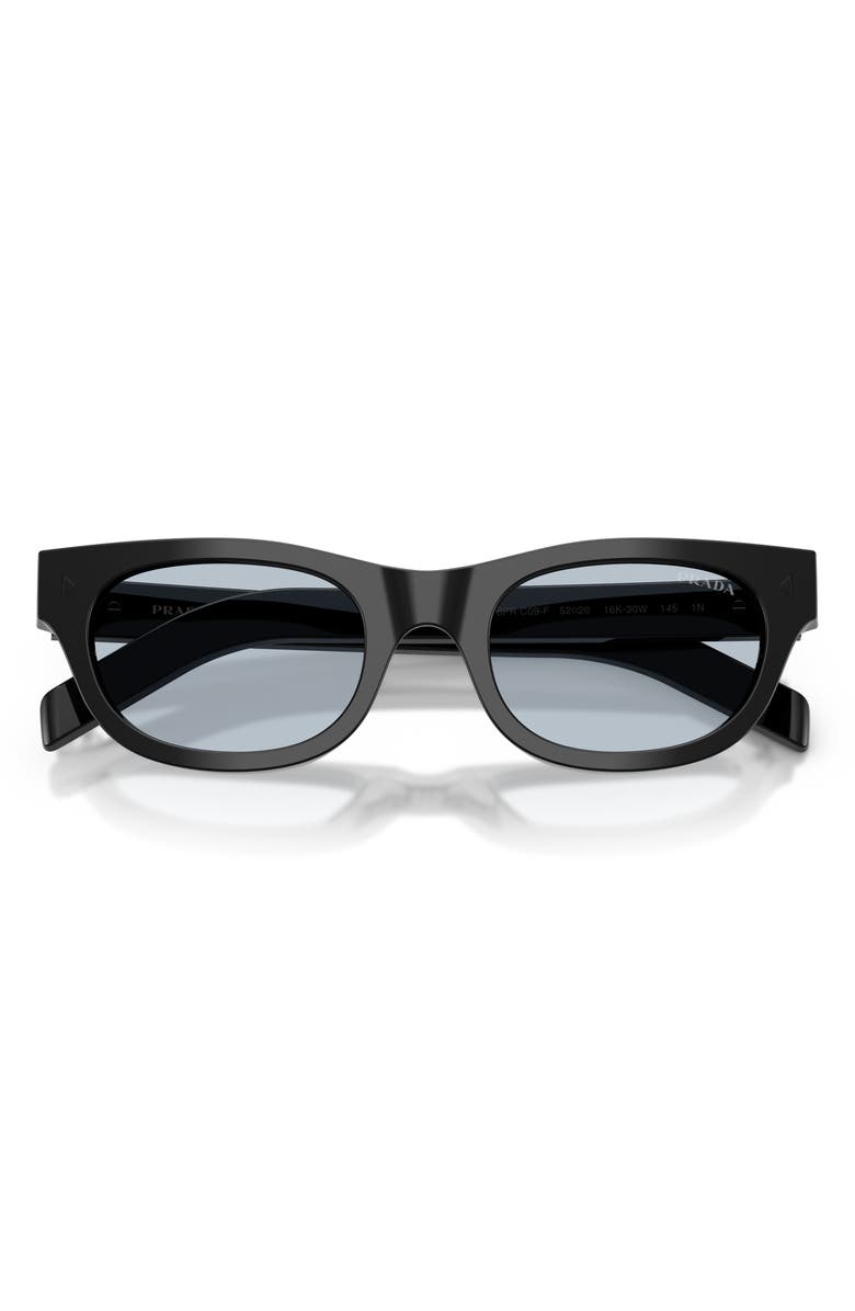 Prada 52mm Cat Eye Sunglasses, Alternate, color, Black / Blue/Grey