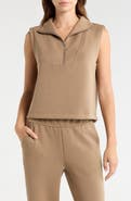 MPG Dreamweave™ Sleeveless Half Zip Mock Neck Top
