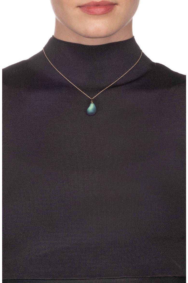 Dewdrop Pendant Necklace, Alternate, color, BLACK BEETLE