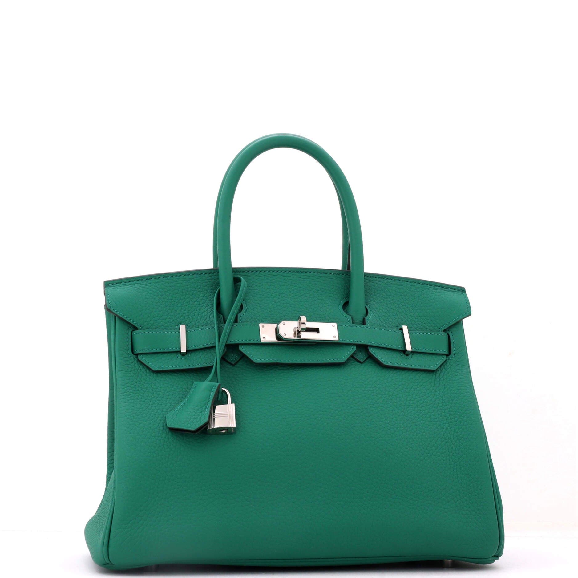 Birkin Handbag Verso Clemence with Palladium Hardware 30, Alternate, color, Green