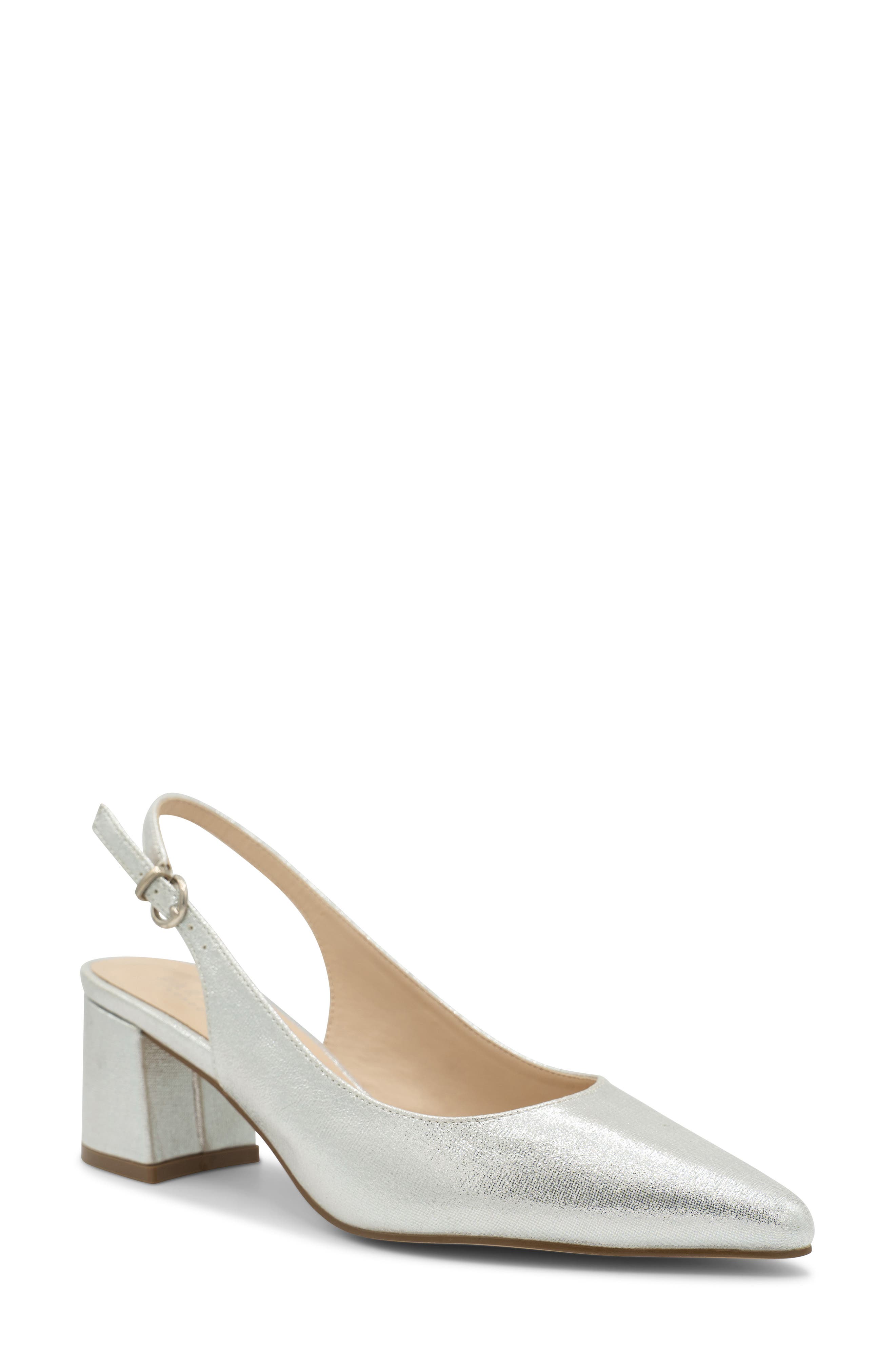 Paradox London Pink Imelda Slingback Pointed Toe Pump, Main, color, Silver