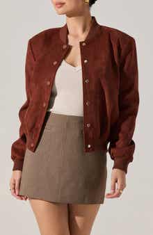 ASTR the Label Olenna Faux Suede Bomber Jacket