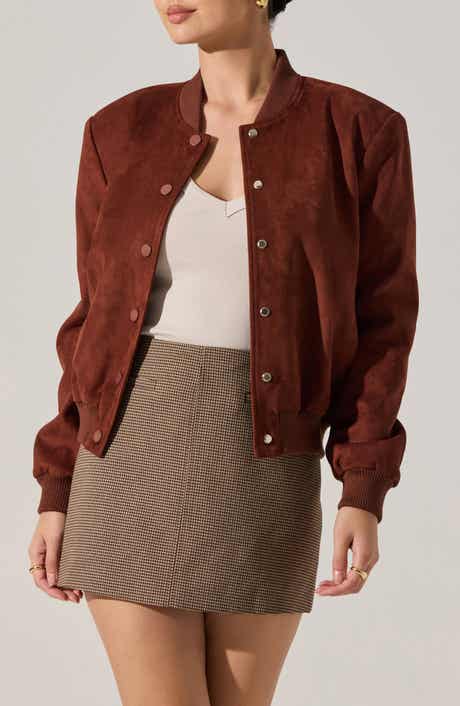 ASTR the Label Olenna Faux Suede Bomber Jacket