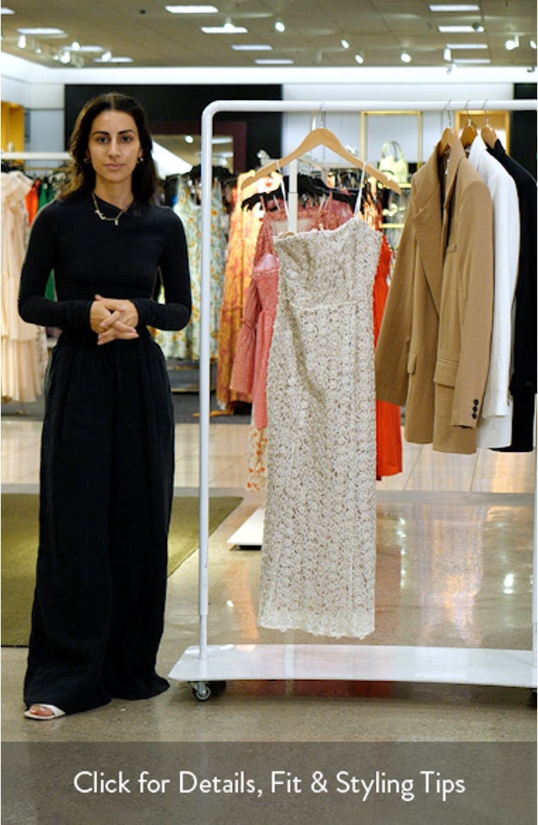 Cali Strapless Lace Midi Dress, sales video thumbnail