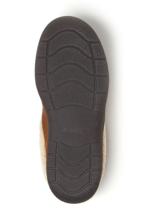 Dearfoams Microsuede Faux Shearling Slipper In Brown