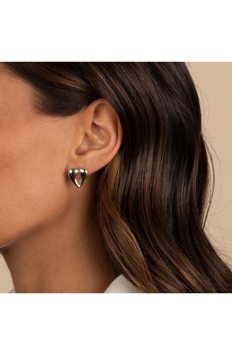 BY ADINA EDEN Solid Double Teardrop Heart Shape Stud Earring, Alternate, color, 