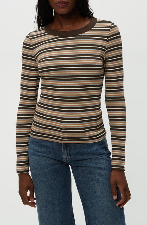 Michael Stars Zola Long Sleeve Crew Tee In Gray