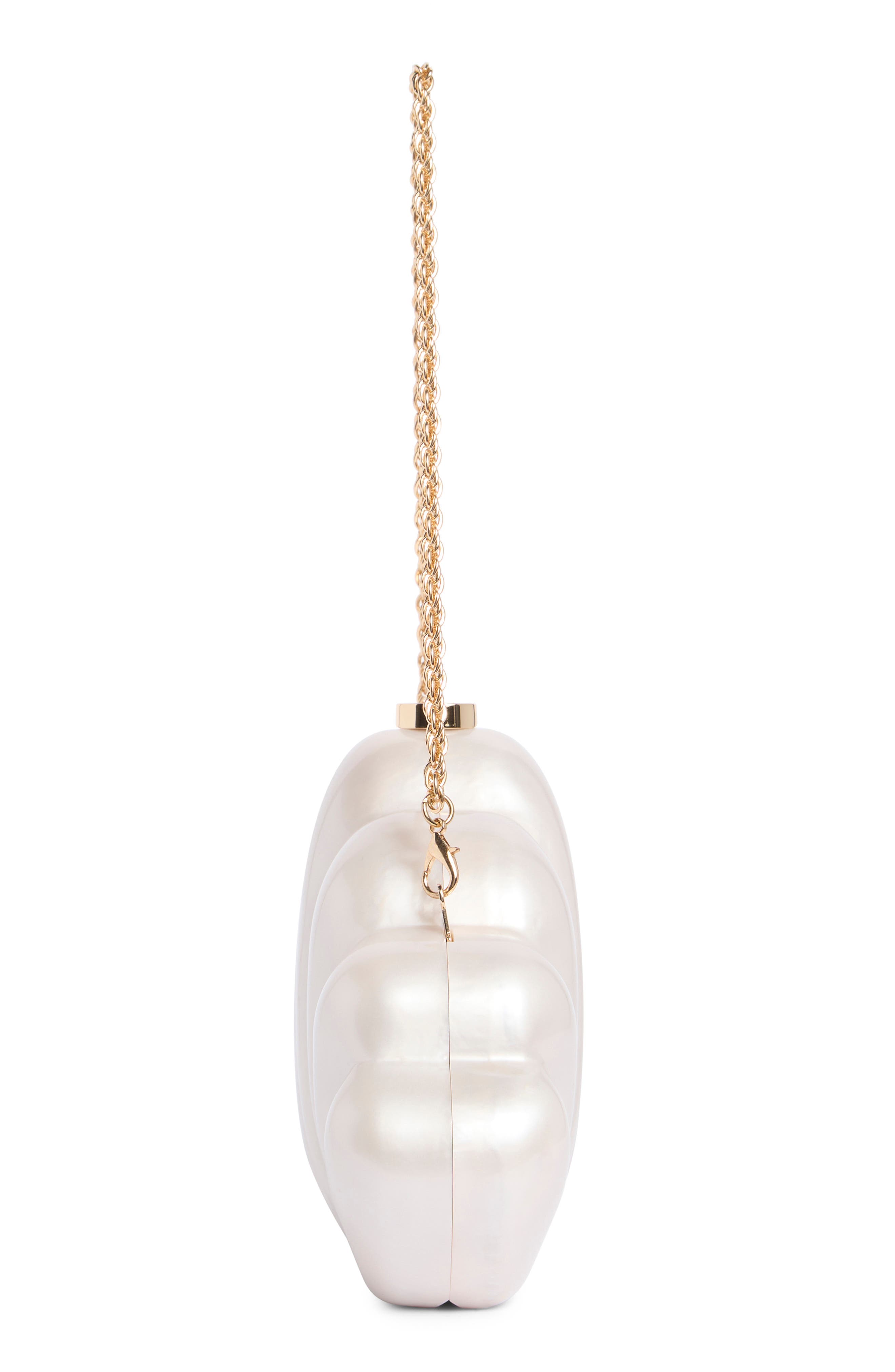 Millie Acrylic Clutch, Alternate, color, CREAM PEARL