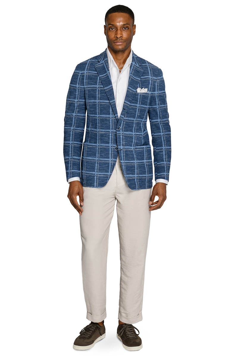 Brooklyn Brigade Macon Windowpane Texture Blazer, Alternate, color, Blue