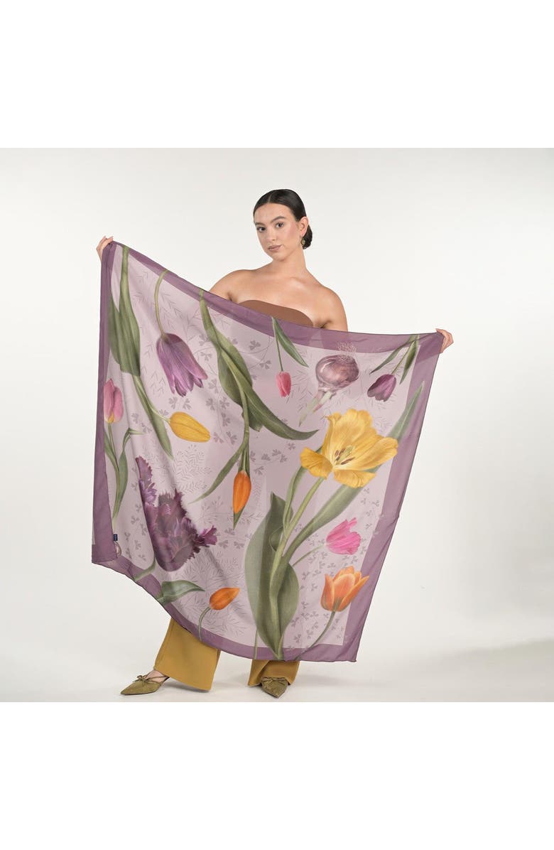 Silk&Soul Tulip Scarf, Alternate, color, Purple