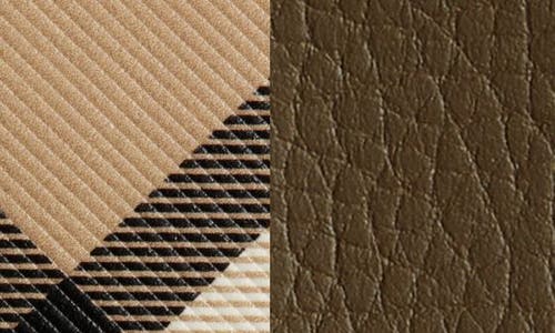 Burberry Check Reversible Belt In Sand/military/silver