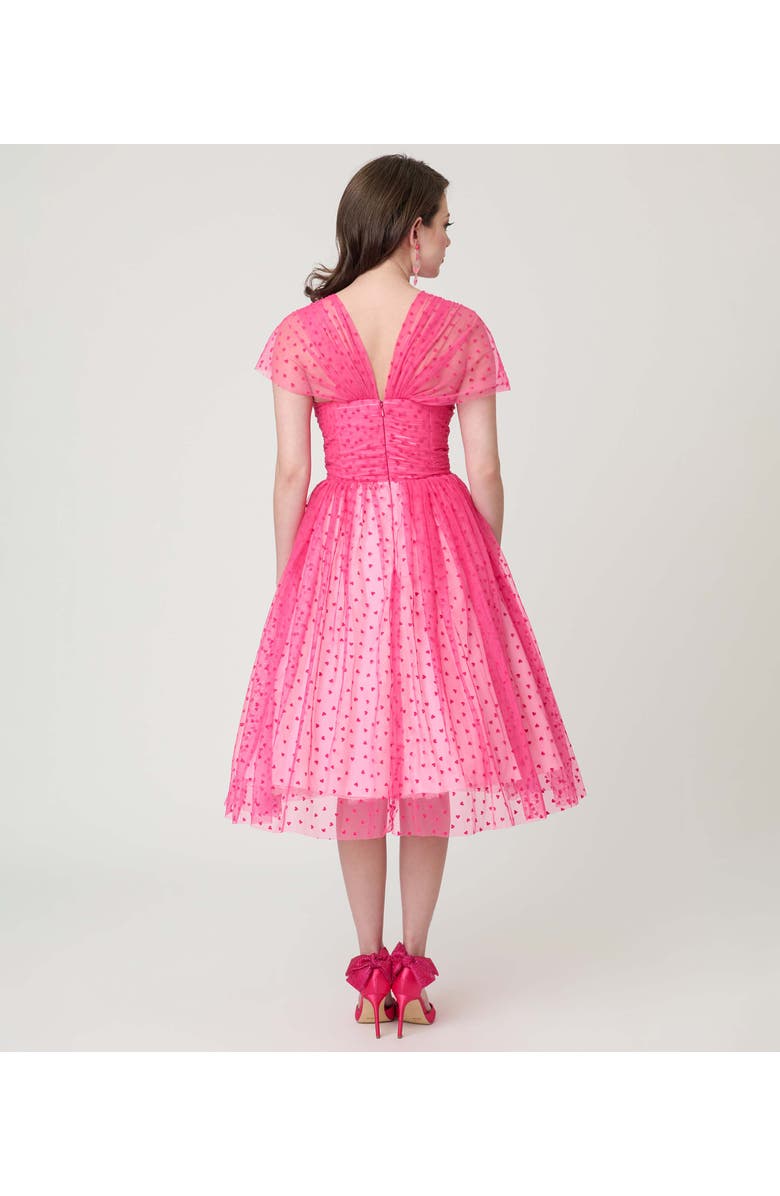 Unique Vintage Garden State Swing Dress, Alternate, color, Pink W/Tiny Hearts