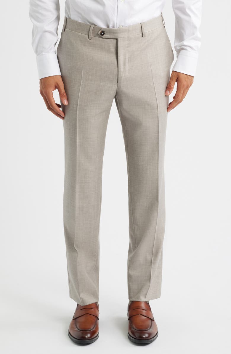 Canali Capri Trim Fit Tan Mélange Super 150s Wool Suit, Alternate, color, Beige