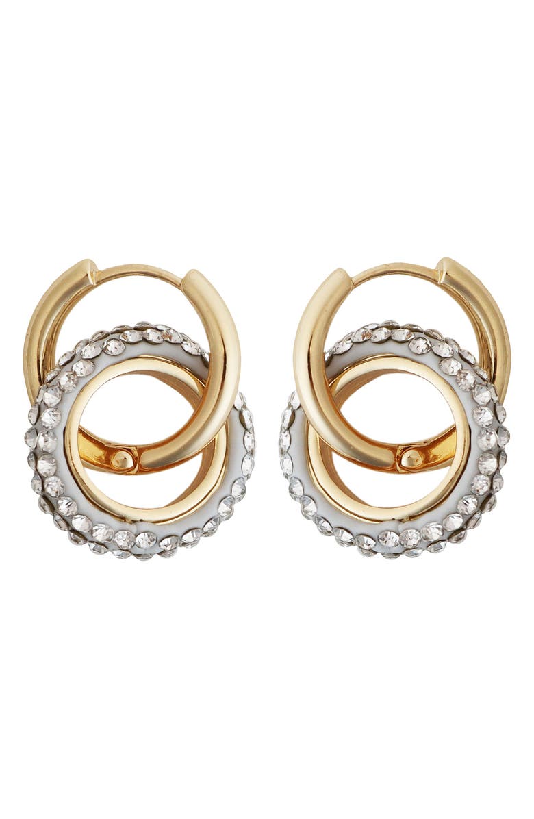 Panacea Two-Tone Crystal Link Earrings, Main, color, Two Tone
