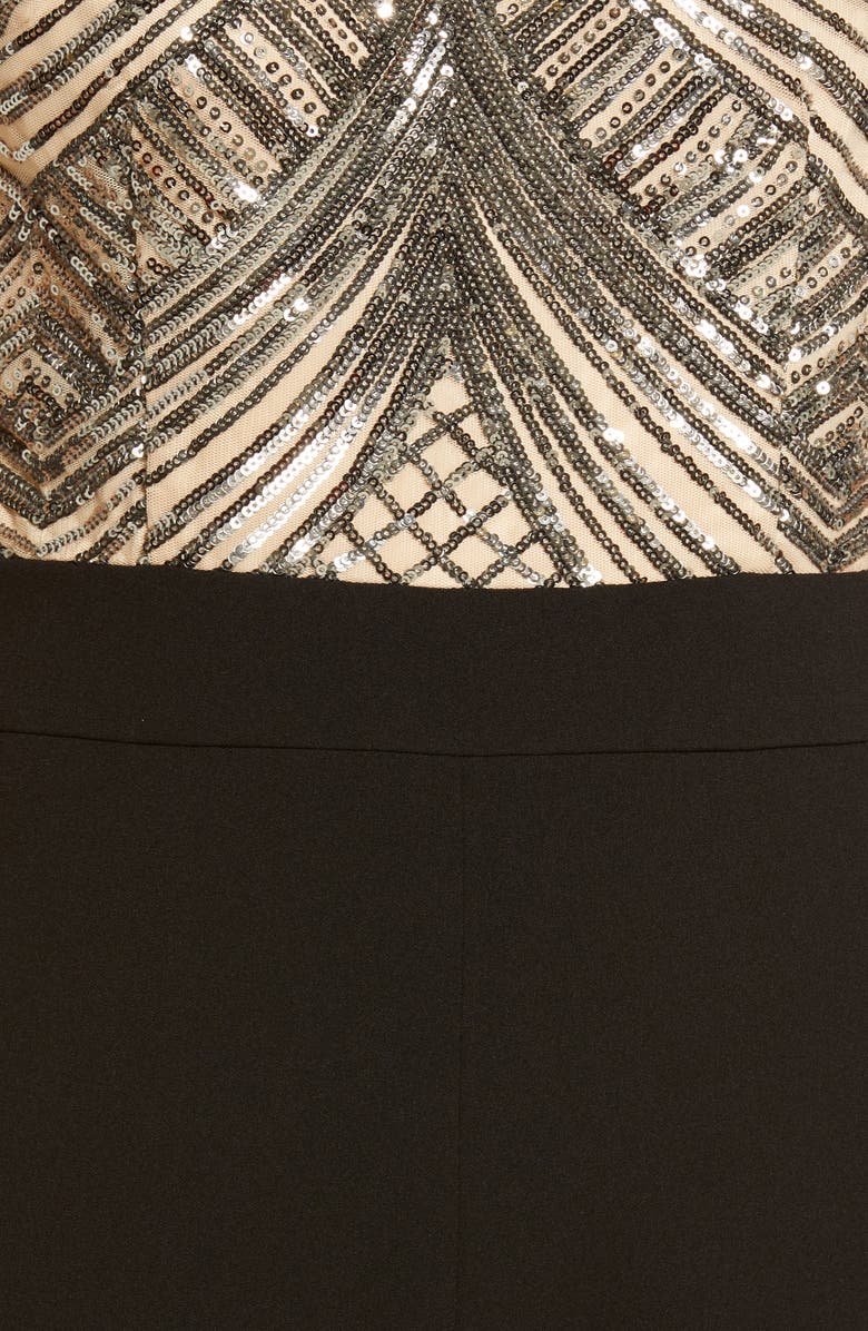 Vince Camuto Sleeveless Sequin Bodice Jumpsuit, Alternate, color, 