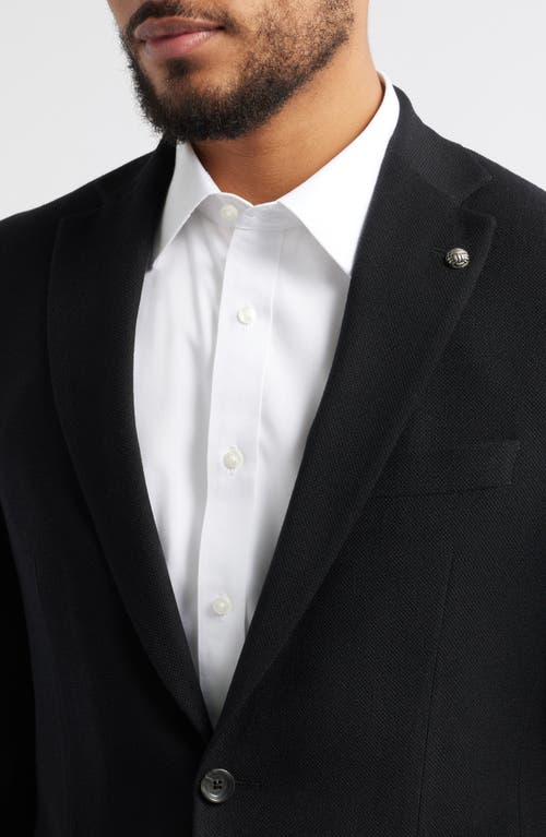 Jack Victor Hampton Solid Black Stretch Wool Sport Coat In Black