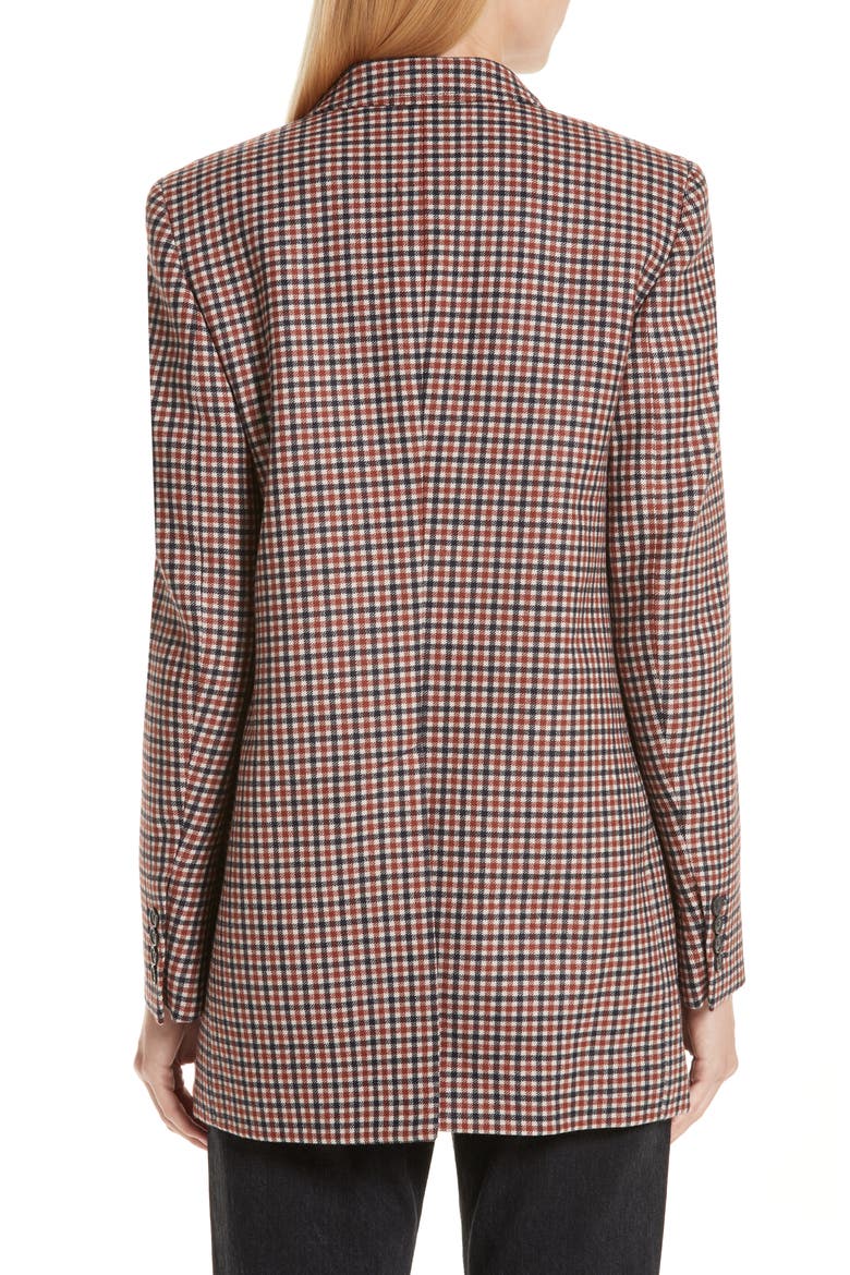 Check Stretch Wool Blazer, Alternate, color, 6564-BROWN/ NAVY
