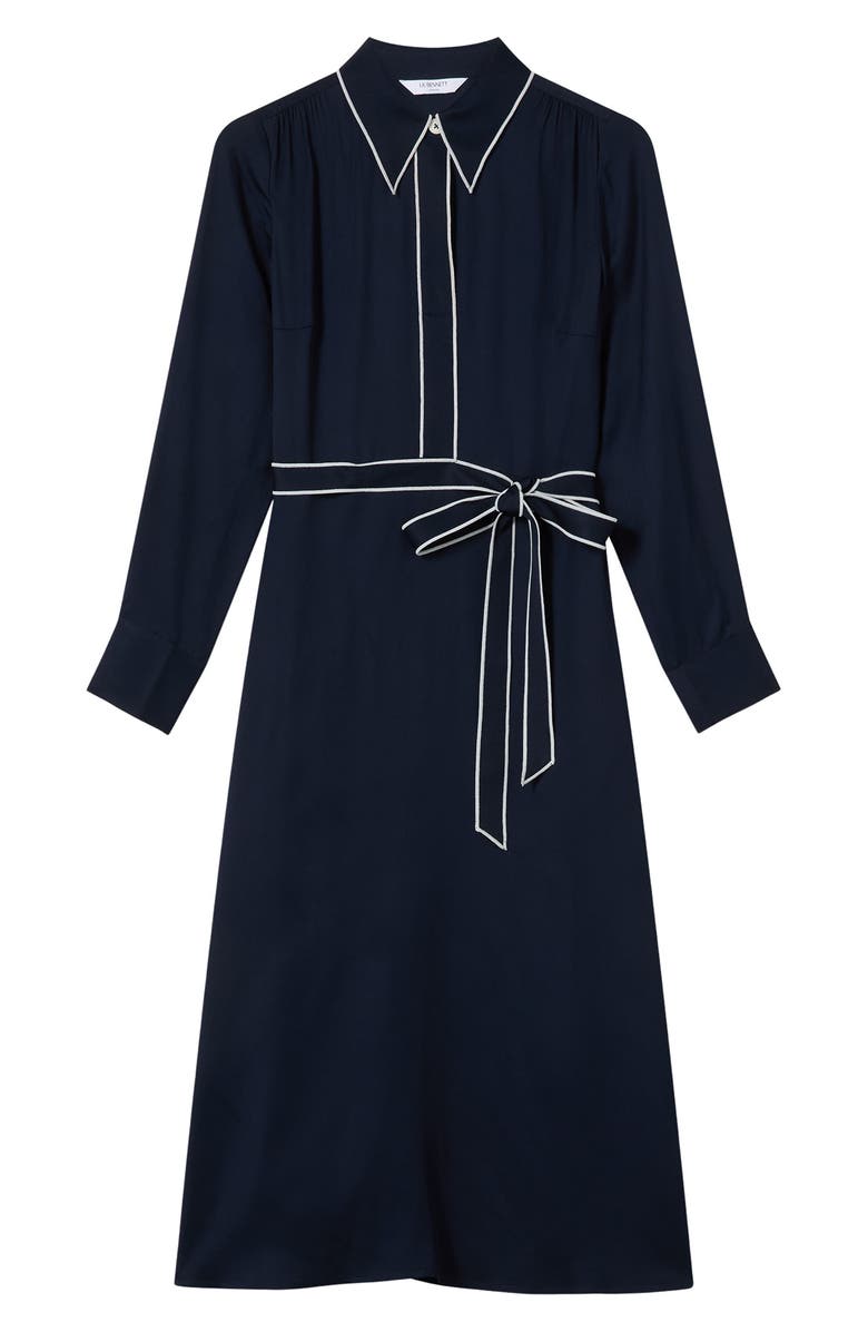 LK Bennett Elise Tie Waist Long Sleeve Maxi Shirtdress, Alternate, color, 