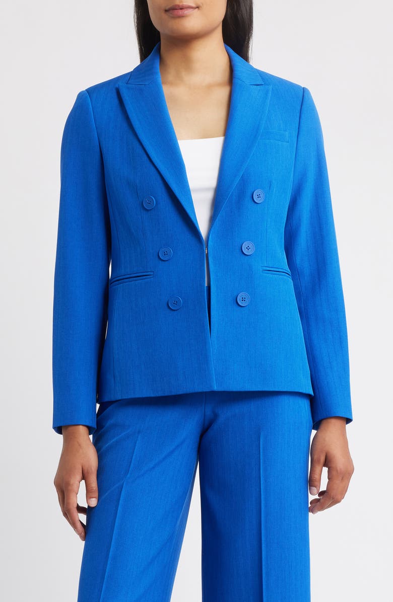 Tahari ASL Faux Double Breasted Jacket, Main, color, New Royal