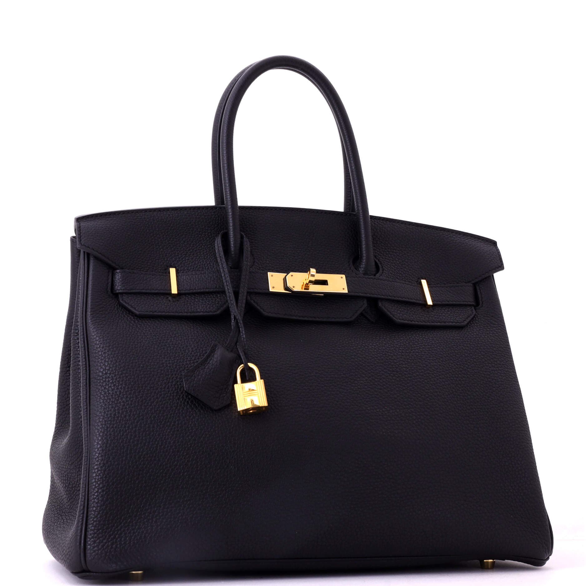 Pre-Owned Hermes Birkin Handbag Black Togo with Gold Hardware 35, Alternate, color, Noir