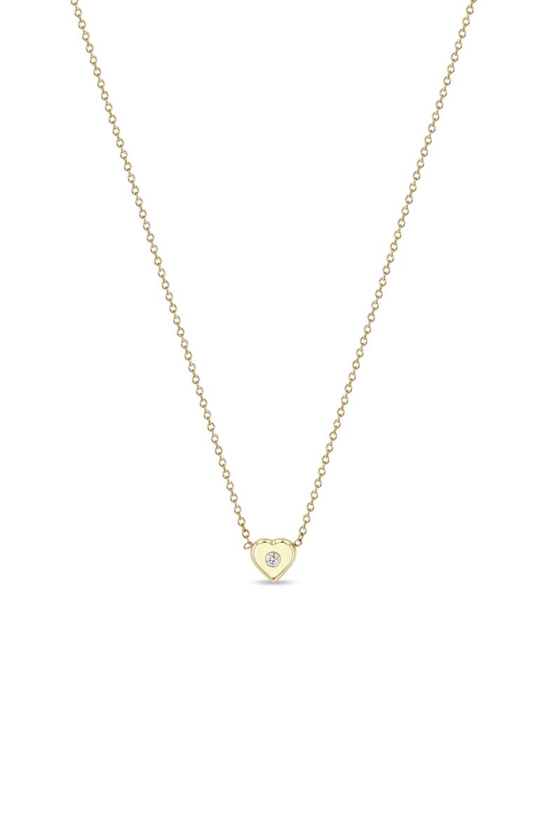 Zoë Chicco Diamond Heart Pendant Necklace, Main, color, Yellow Gold