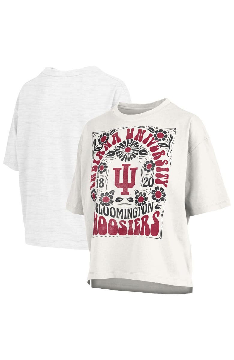 PRESSBOX Women's Pressbox White Indiana Hoosiers Harmony Oversized T-Shirt, Main, color, White