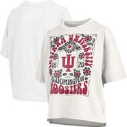 PRESSBOX Women's Pressbox White Indiana Hoosiers Harmony Oversized T-Shirt