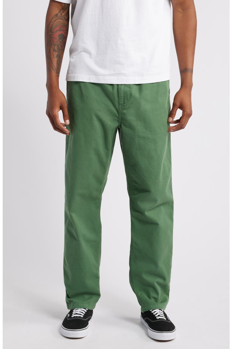 Flint Straight Leg Twill Pants, Main, color, DUCK GREEN GARMENT