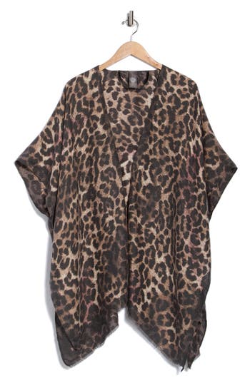 Vince Camuto Brushstroke Leopard Topper In Brown