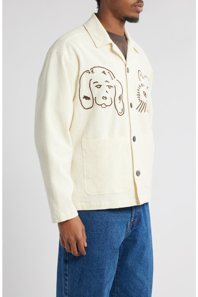 Vista Camp Collar Seersucker Shirt Jacket, Alternate, color, EGRET