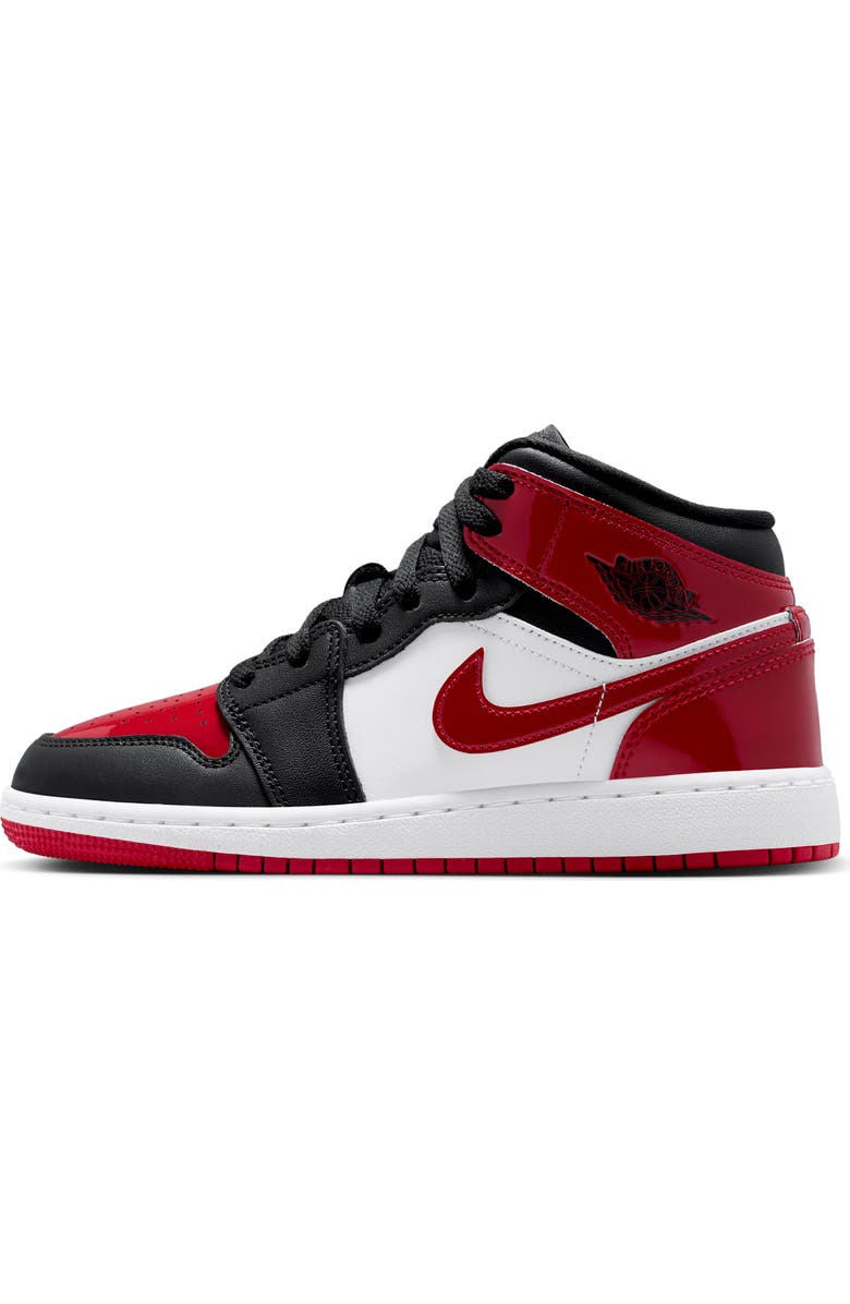 Nike Kids' Air Jordan 1 Mid Sneaker, Alternate, color, Black/ White/ Gym Red