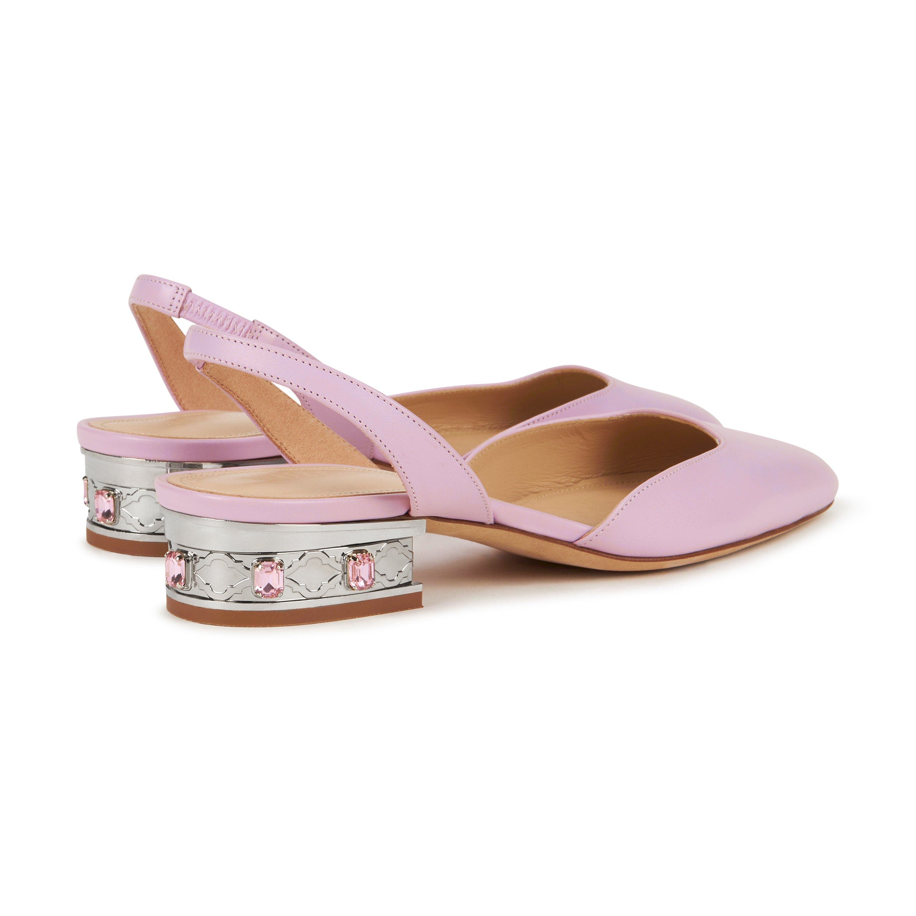 AIMEE ANN LOU Izella Slingback in Leather, Alternate, color, Pink