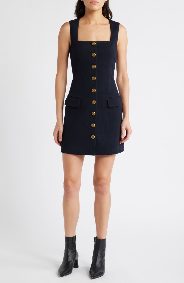 rag & bone Mariana Sleeveless Textured Minidress, Main, color, Navy