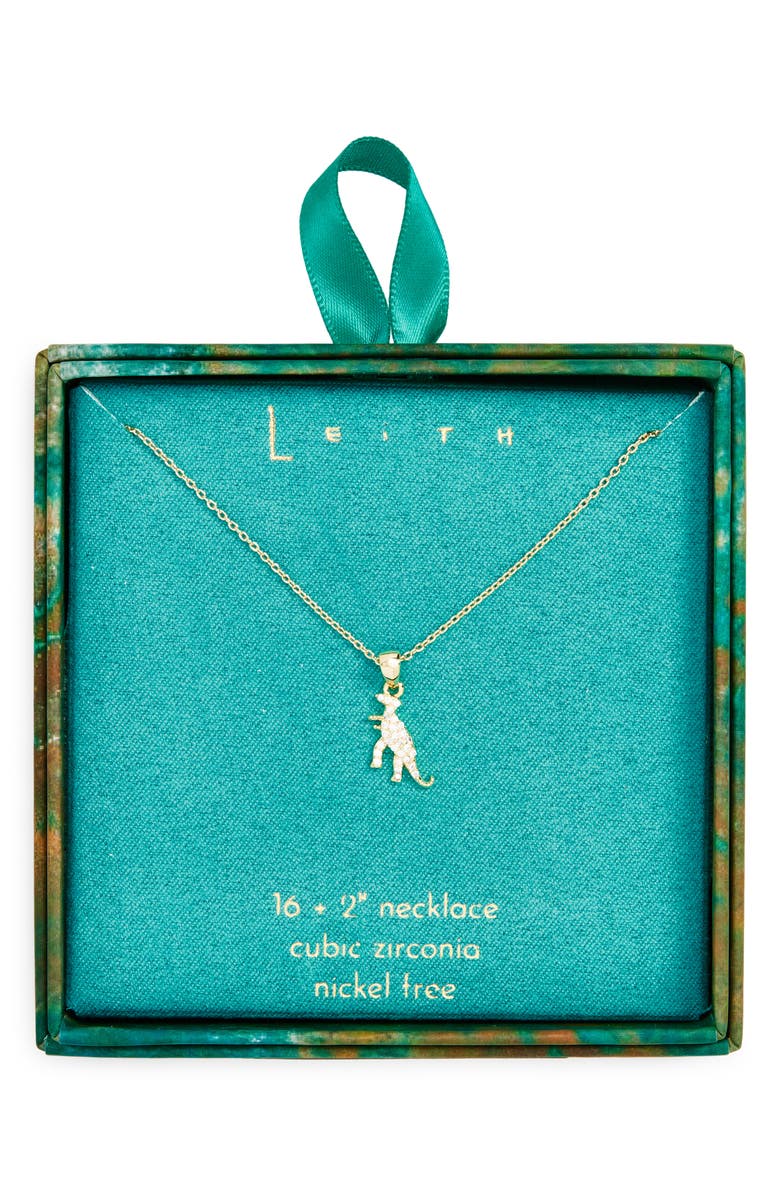 Leith CZ Dinosaur Pendant Necklace, Main, color,