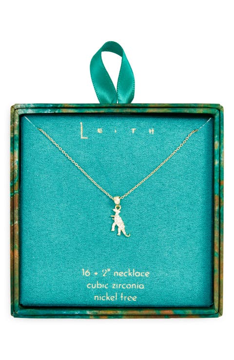 CZ Dinosaur Pendant Necklace