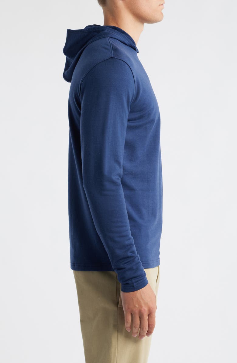 Peter Millar Crown Crafted Excursionist Flex Merino Wool Blend Hoodie, Alternate, color, Navy