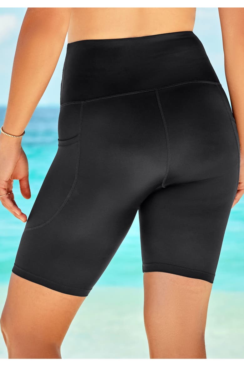 Compression Swim Shorts, Alternate, color, BLACK