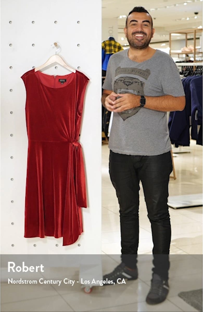 Stretch Velvet Fit & Flare Dress, sales video thumbnail