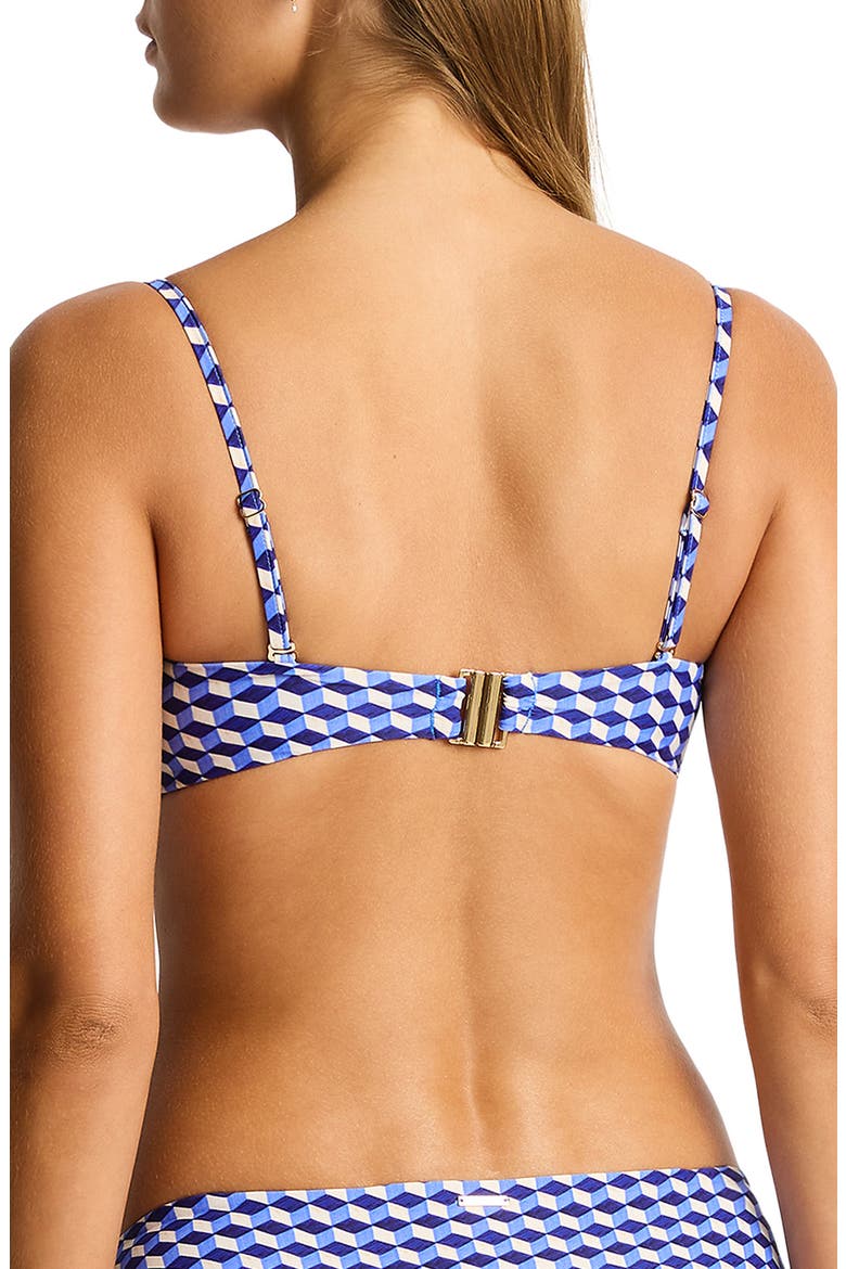 Solara Square Neck Bikini Top, Alternate, color, BLUE