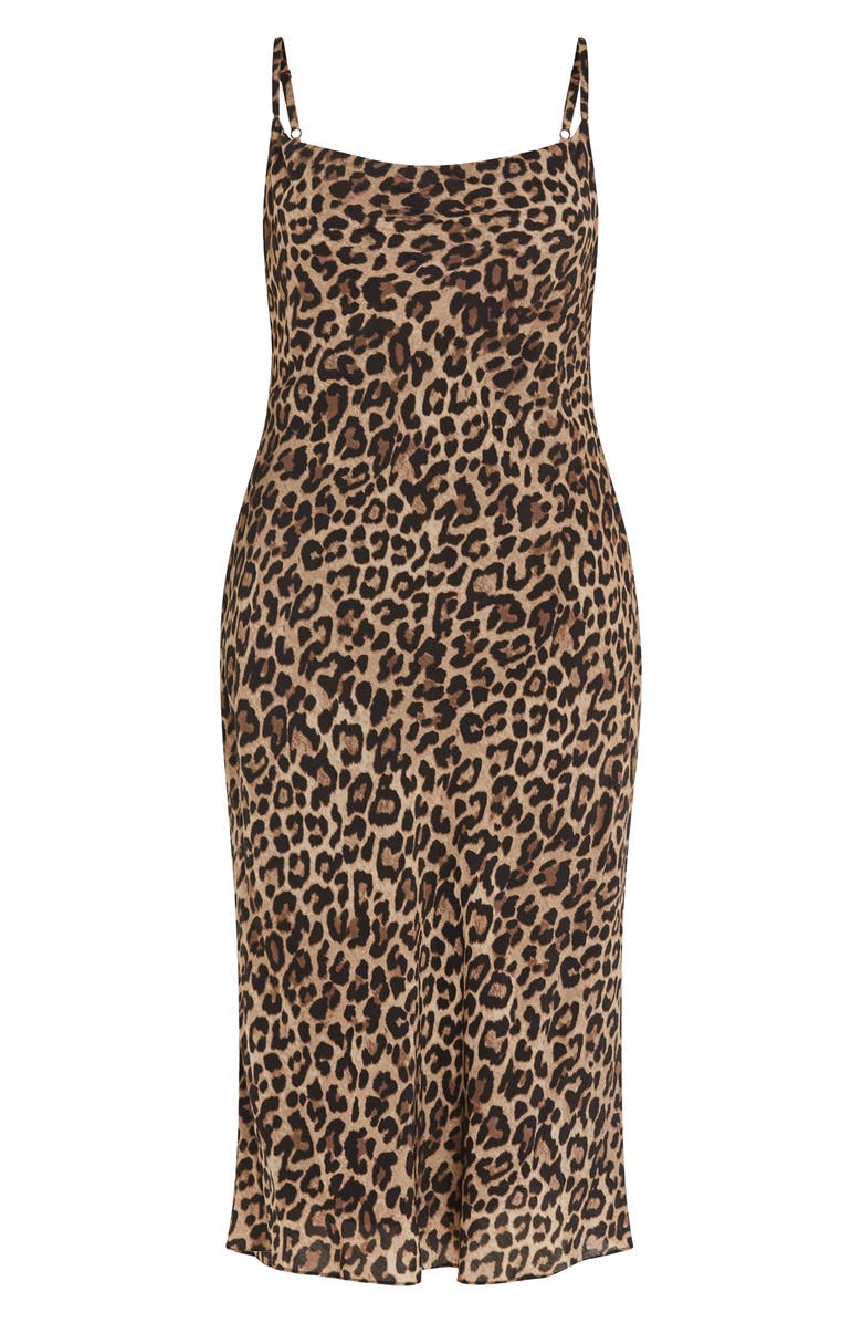 City Chic Kyra Leopard Print MIdi Slipdress, Alternate, color, Leopard Print