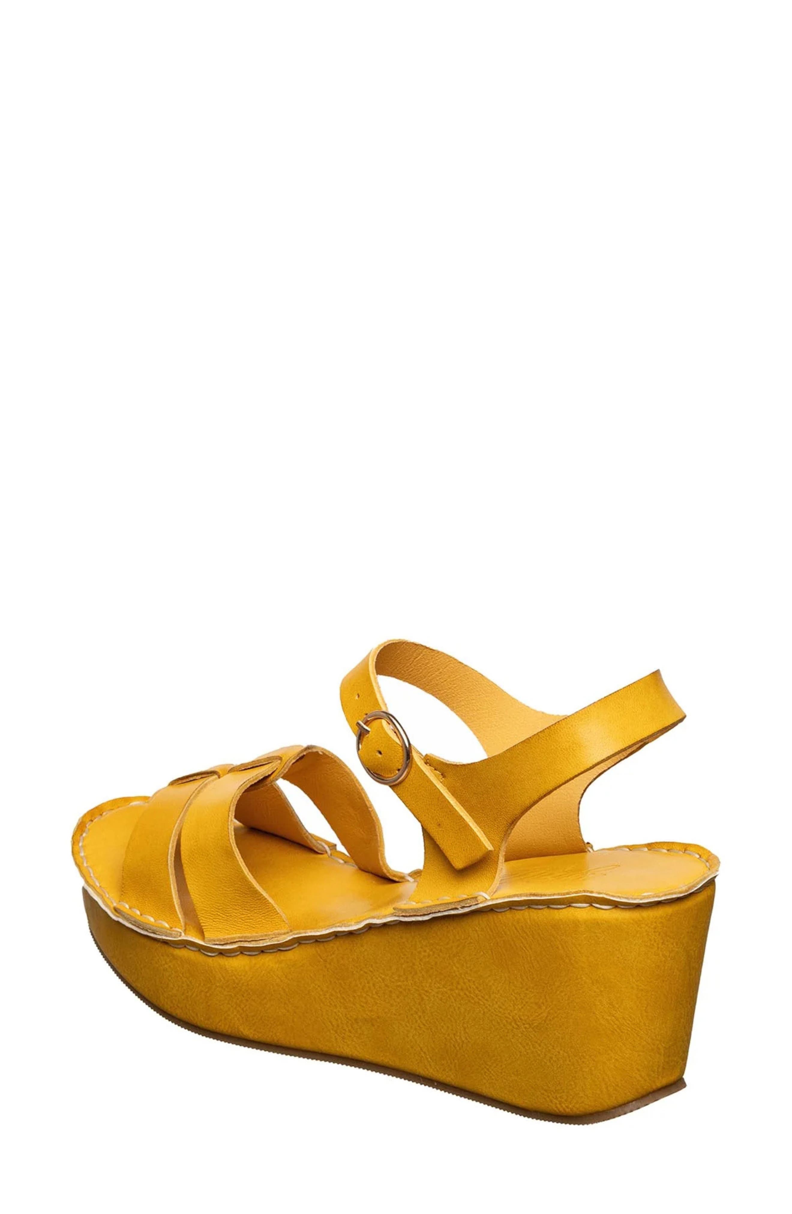 ANTELOPE Saya Platform Wedge Slingback Sandal, Alternate, color, Daffodil