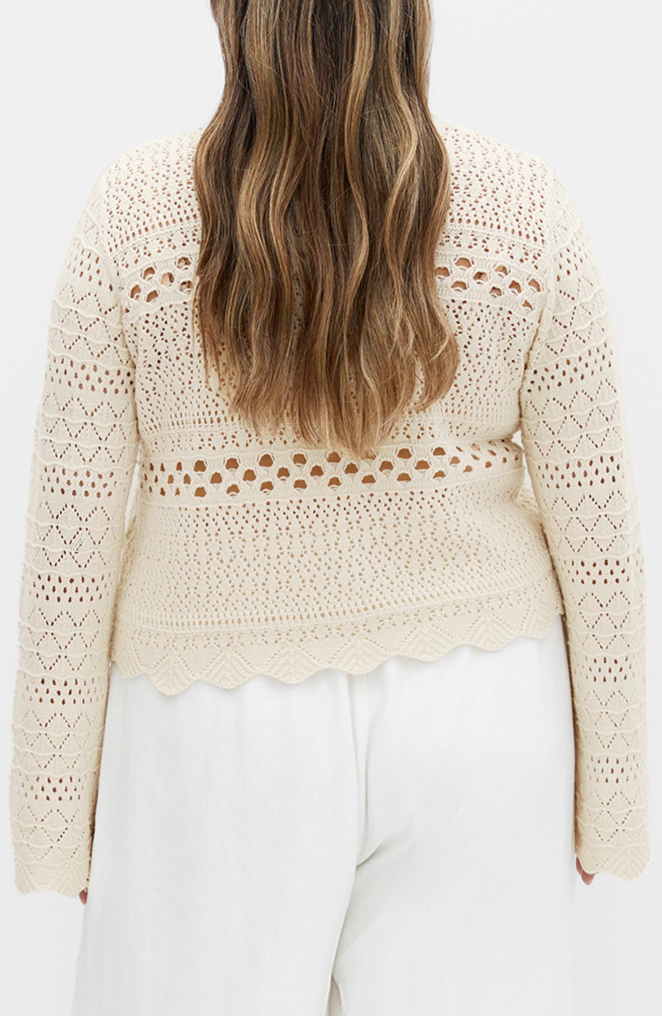 Tie Front Open Stitch Cardigan - image 2