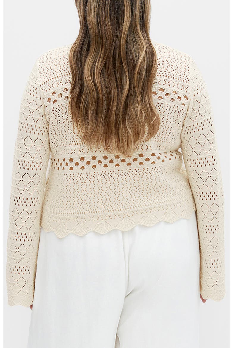 Tie Front Open Stitch Cardigan, Alternate, color, IVORY
