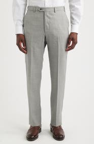 Emporio Armani Grey Textured Virgin Wool Dress Pants