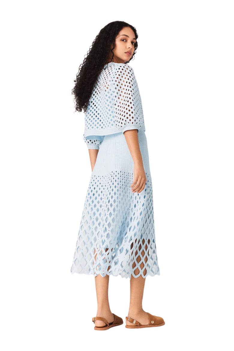 Rhinestone crochet cardigan, Alternate, color, Blue sky
