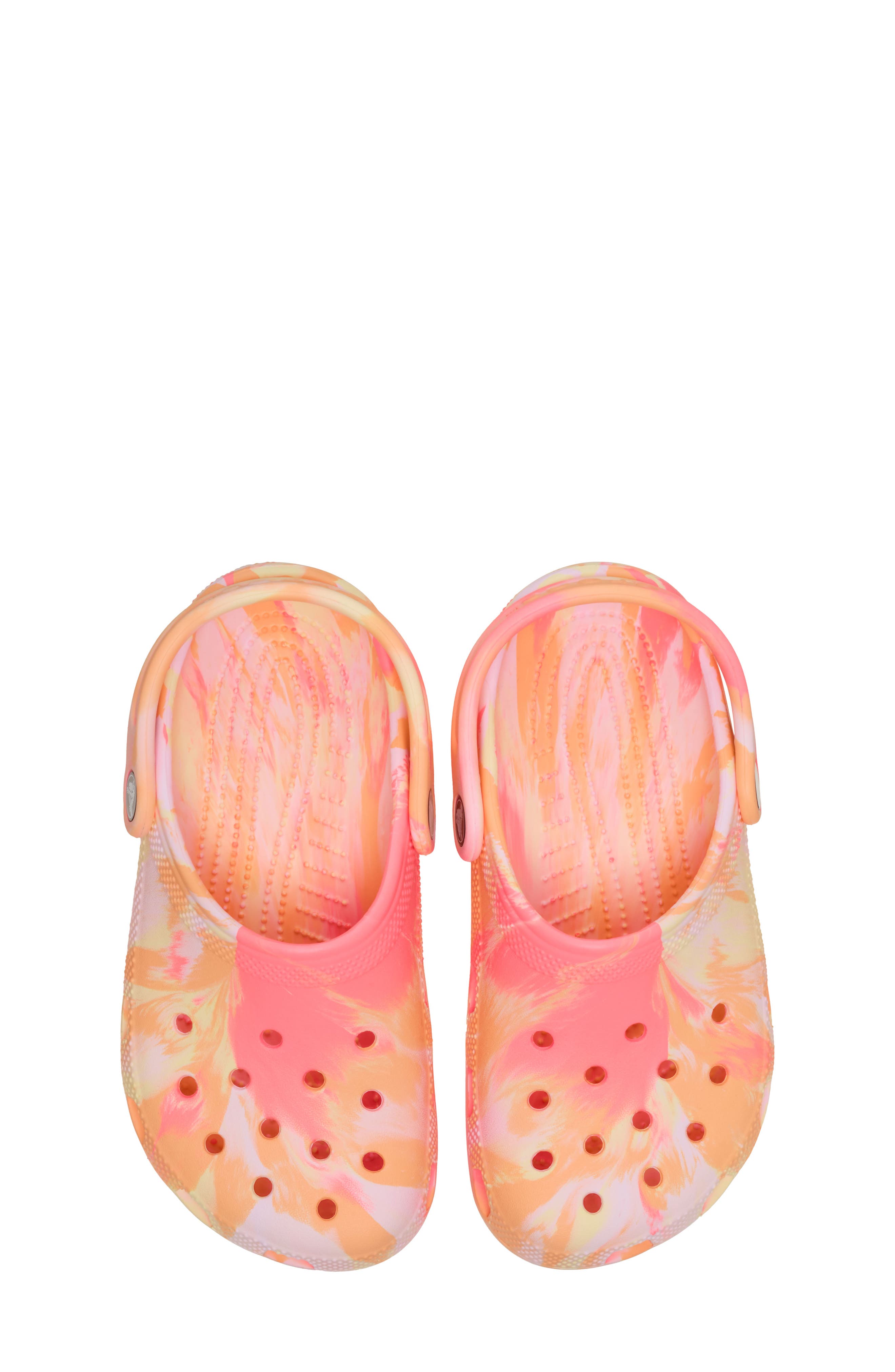 Kids' Classic Marbled Clog, Alternate, color, GUAVA/ MULTI