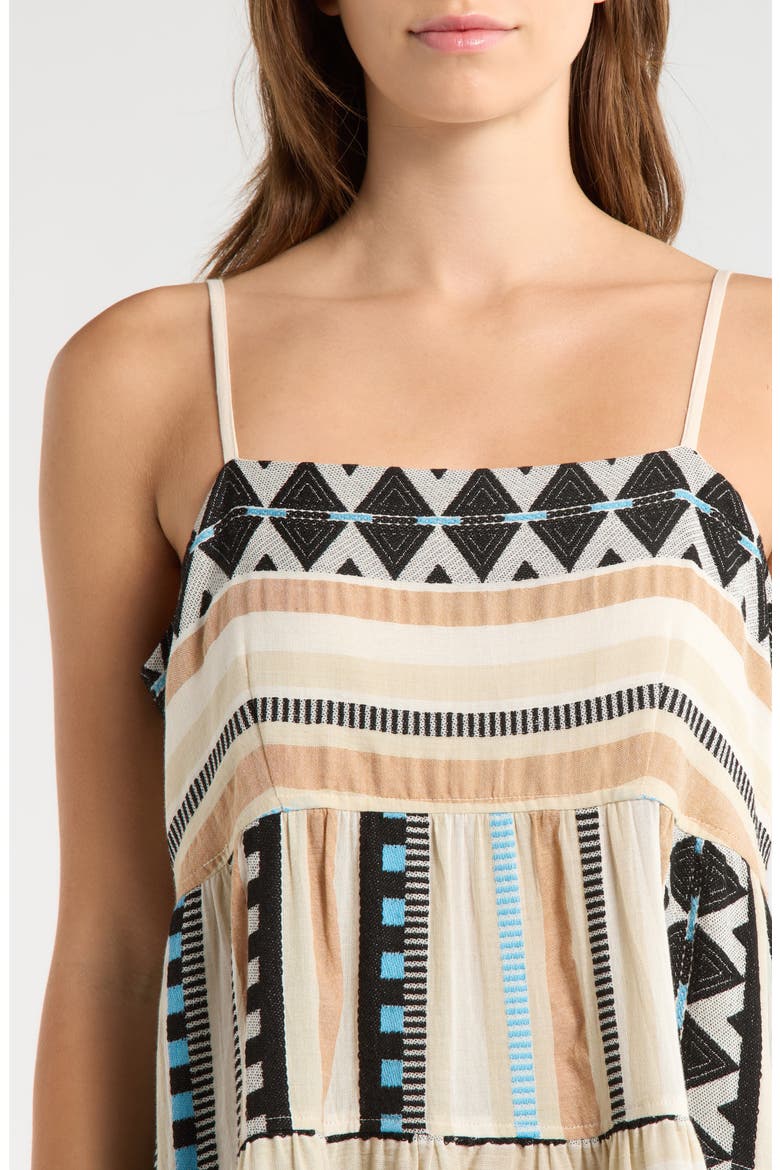 Tiered Cotton Cover-Up Dress, Alternate, color, NEUTRAL AZTEC