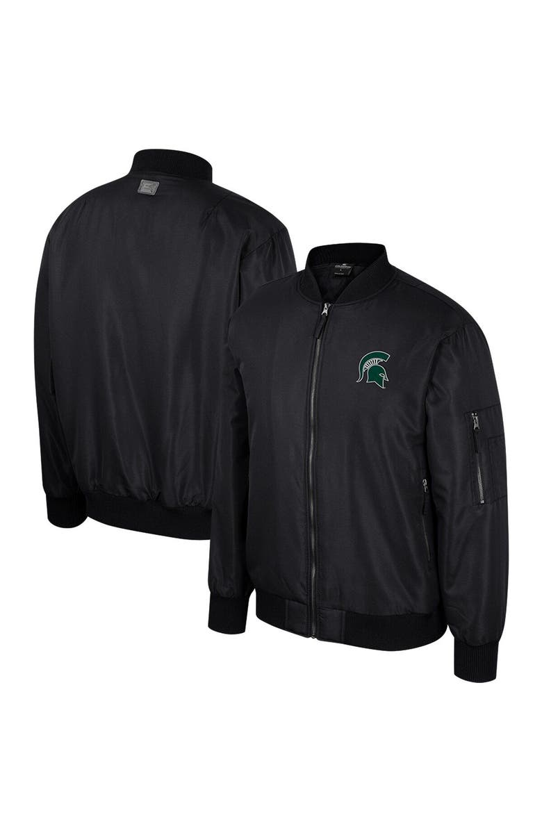 COLOSSEUM Men's Colosseum Black Michigan State Spartans Full-Zip Bomber Jacket, Main, color, Black