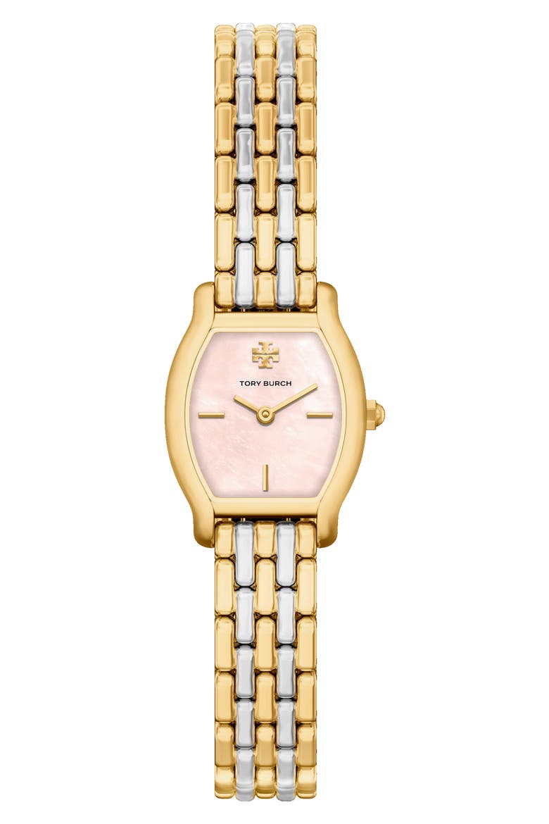 Eleanor Curve Mini Two Tone Bracelet Watch, Main, color, TWO TONE / PINK