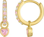 FZN Kid's Cubic Zirconia Huggie Hoop Earrings